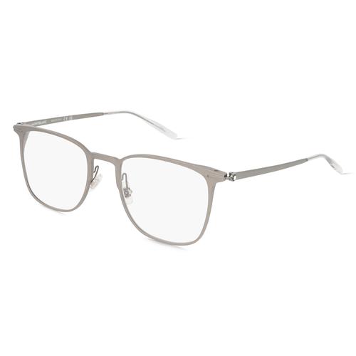 Montblanc MB0232O Unisex-Brille inkl. Gläser Vollrand Eckig Edelstahl-Gestell 53mm/21mm/145mm, silber