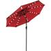 9 Outdoor Solar Powered LED Umbrella 8 Ribs W/ 32 Lights For Patio Garden Deck Crank Tilt UV30 Red