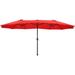 14.7 Ft Patio Outdoor Double-Sided Umbrella Large Market Ventilation Aluminum Crank For Porch Deck Backyard And Pool (14.7 Ft Patio Double-Sided Umbrella Red)