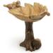 Miniature Fairy Garden Birds Resting On Leaf Birdbath