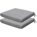 Indoor/Outdoor Textured Solid Grey Universal Seat Cushion: Recycled Fiberfill Weather Resistant Comfortable And Stylish Pack Of 2 Patio Cushions: 18 W X 17.5 D X 2.5 T