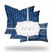 HomeRoots 20 x 20 x 12 in. Blue & White Zippered Gingham Throw Indoor & Outdoor Pillow - Set of 3
