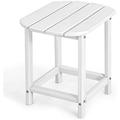 Side Table Outdoor Small Patio Table 18â€� Adirondack Table Weather Resistant Outside Square Tea Table For Patio Backyard Poolside Garden Balcony Outdoor Beside End Tables (1 White)