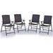 Patio Folding Dining Chairs Set Of 4 Outdoor Wicker Rattan Chair With Steel Frame And Armrest For Garden Pool Balcony Lawn