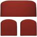 Indoor ~ Outdoor Solid Red 3 Piece Wicker Cushion Set - Foam Loveseat Settee 2 Matching U-Shape Chair Cushions ~ (41 X 19 X 3 19 X 19 X 3