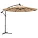 10Ft Offset Patio Umbrella Cantilever Umbrella Outdoor Hanging Market Umbrella W/Crank & Cross Base Easy Tilt Adjustment Outdoor Offset Umbrellas For Backyard Poolside Lawn And Garden ( Beige)