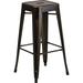Grade 30 H Backless Distressed White Metal Indoor-Outdoor Barstool