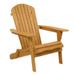 Folding Wooden Adirondack Lounger Chair Brown