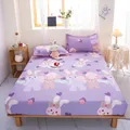 Drap-housse de lit Double violet sans taie d'oreiller imprimé lapin dessin animé pour enfants 1