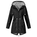 hirigin Women Waterproof Raincoat Long Sleeve Zipper Hooded Outdoor Wind Rain Forest Jacket Coat