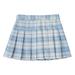 iiniim Kids Girls Elastic Plaid Pleated Skirt Tennis Skort with Lining Shorts School Uniform 5-14Y Sky Blue 11-12