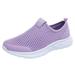 ZIZOCWA Breathable Mesh Women S Slip On Casual Shoes Outdoor Comfortable Non-Slip Soft Sole Tennis Shoes Lightweight Summer Walking Shoe Purple Size42