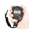 Chronomètre de sport professionnel chronomètre numérique LCD avec bracelet pas de podomètre