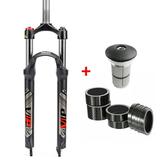 BUCKLOS 26/27.5/29 MTB Suspension Fork with Expander Top Cap and Fork Stem Washer Travel 100mm 28.6mm Straight Tube QR 9mm Crown Lockout XC Mountain Bike Front Forks