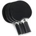 Bonoboo Charcool Black Ping Pong Paddles Set of 4 - Premium Indoor Outdoor Table Tennis Rackets for Ultimate Control and Spin in Sleek Black Design - Your Gateway to Ping Pong Mastery