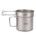 Lixada Ultralight Titanium Cookset Camping Cookware Set 1100ml Pot and 350ml Fry Pan with Folding Handles