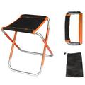 Leeten Outdoor Folding Stool Supports 309lb Portable Mini Lightweight Folding Chair for Camping Hiking Backpacking Large Orange