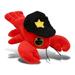 DolliBu Lobster big eye Police Officer Plush Toy - Super Soft Lobster big eye Cop Stuffed Animal Dress Up with Cute Cop Cap Outfit - Fluffy Policeman Toy Plush Gift - 6 Inches