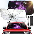 Car Windshield Sun Shade Umbrella Foldable Butterfly Car Sunshade Cover UV Block Sun Visor for Car Windshield Automotive Windshield Shade for Cars Trucks SUVs