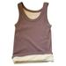 Womens Thermal Lined Underwear Tops Tank Top Warm Base Layer Vest Bean paste colorï¼ŒG120094