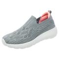 ZIZOCWA Lightweight Slip On Casual Shoes for Women Solid Color Mesh Breathable Tennis Shoe Summer Comfortable Thick Sole Sports Shoes Grey Size39