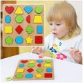 Alphabet Puzzles 3D Wood Alphabet Shape Puzzle Set Wooden Puzzles Board Educational Matching Game Learning Puzzles Board