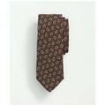 Brooks Brothers Men's Wool Silk Basketweave Mini Paisley Tie | Brown/Red | Size Regular