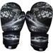 Woldorf USA Washable Grey Boxing Bag Gloves with Imprint Snake 10oz Kickboxing Fighting Gloves Muay Thai Training Gloves Heavy Bag Speed Punching Gloves.