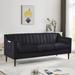 Modern Wooden Frame Chesterfield Sofa Couch, 3 Seats Sofa Velvet Fabric Upholstered Sofa with Wood Legs for Living Room