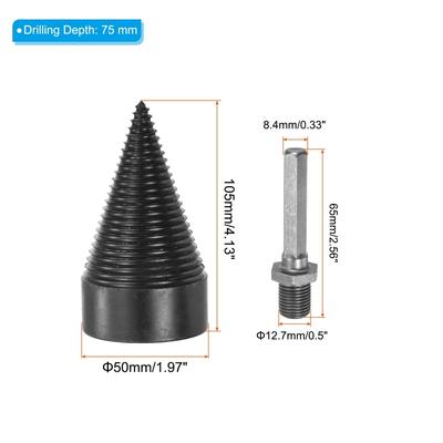 Firewood Log Splitter Drill Bit Hex Shank Shaft Drills Screw Driver