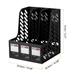 Magazine File Holder, PP Plastic Vertical 3 Compartment Storage Rack - 3 Compartment