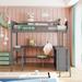 Full Size Loft Bed with Book Shelves & Functional Desk - Wooden Ladder - Solid Wood Slats Support - Kids' Bedroom Furniture