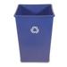 Rubbermaid Commercial Products Square Recycling Receptacle - Blue - 50 Gallon Capacity