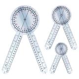3pcs Physical Therapy Goniometer Set Spinal Goniometer 360 Degree Angle Ruler Protractor Ruler