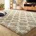 Junovo Ultra Soft Soft Area Rugs Fluffy Modern Geometric Rugs Shaggy Floor Carpets For Living Room Bedroom Nursery Room 4 x5.9 Tan/White