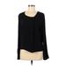 Calvin Klein Long Sleeve Blouse: Black Tops - Women's Size Medium