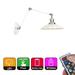 FSLiving Battery Operated Wall Sconces Wireless White Metal Wall Lamp Retro Adjustable Arm Lamp E26 Base LED Nightstand Luminaire Lighting Fixtures for Corner Loft Bedside Staircase - 1 Light