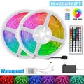 Gostoto 5M 10M 15M Light Kits RGB Color Changing LED Strip Lights 44Key Remote Control DIY Mode 20 Colors 5050 LED Tape Lights With Power Supply For Home Ceiling Kitchen Bedroom Bar TV