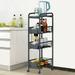 TFCFL 4-Tier Movable Kitchen Storage Shelf Holder Utility Cart Storage Rack Bookshelf