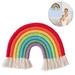 Heldig Macrame Rainbow Wall Hanging for Bedroom Nursery Kids Rooms Playroom Colorful Small Tapestry Rope Woven Tassel Art Home Decor Handmade Craft Gift