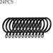 5 Colors Metal Drapery Curtain Rings Hanging Rings For Curtains And Rods Drape Sliding Eyelet Rings 24PCS BLACK