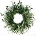 Topmao 18 Artificial Olive Wreaths for Front Door-Greenery Wreath with Olive Leaves Olive Bean Green Wreath Olivr Branch Garland for Indoor Outdoor Farmhouse Home Wall Window Festival Wedding Decor