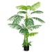 5.4 Feet Artificial Palm Tree Fake Trees in Pot Faux Plant for Indoor & Outdoor Fake Tropical Palm Plant with 14 Leaves Modern Decor for Home Office Housewarming Gift