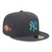 Men's New Era Graphite York Yankees Print Undervisor 59FIFTY Fitted Hat