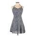 Cynthia Rowley Casual Dress - Mini: Blue Dresses - Women's Size 6