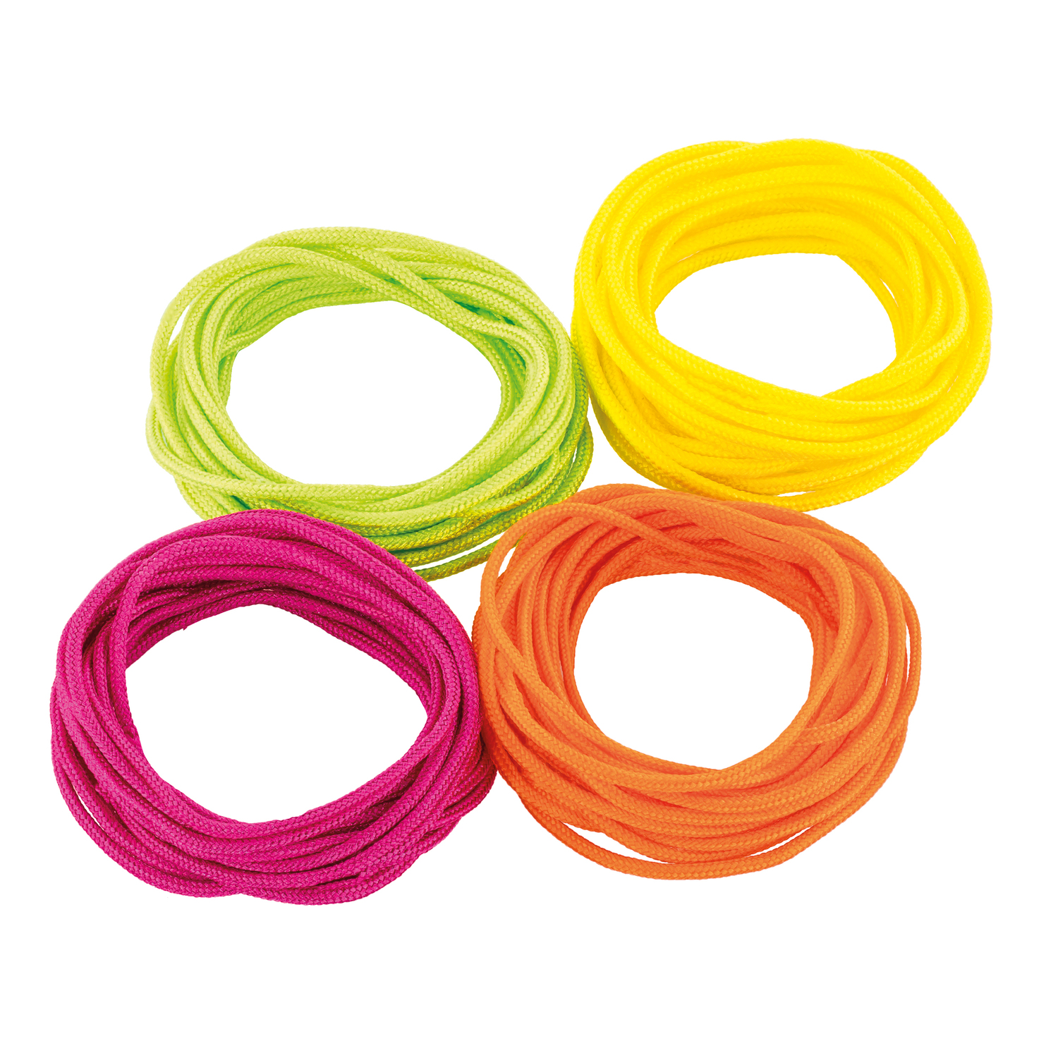 Cordons paracorde, fluo, 2 mm Ø, 4x 3 m