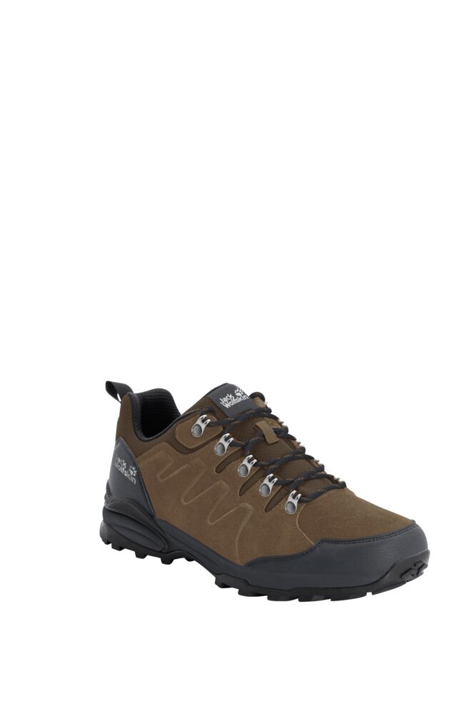 Wanderschuh JACK WOLFSKIN "REFUGIO TEXAPORE LOW M", Gr. 47, braun, Leder, Textil, Schuhe, wasserdicht, Trekkingschuh Image
