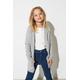 Strickjacke KIDS ONLY "KONLESLY" Gr. 110/116, grau (light grey melange) Mädchen Strickjacken Strickjacke