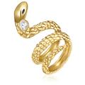 Lulu & Jane - Ring Schlange Metall-Legierung verziert mit Kristallen von Swarovski® in Gelbgold Ringe Damen