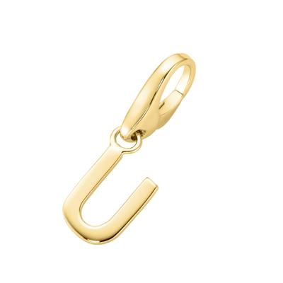 Giorgio Martello Milano - Charm Buchstabe U, Silber 925 Charms & Kettenanhänger 1 ct Gold Damen